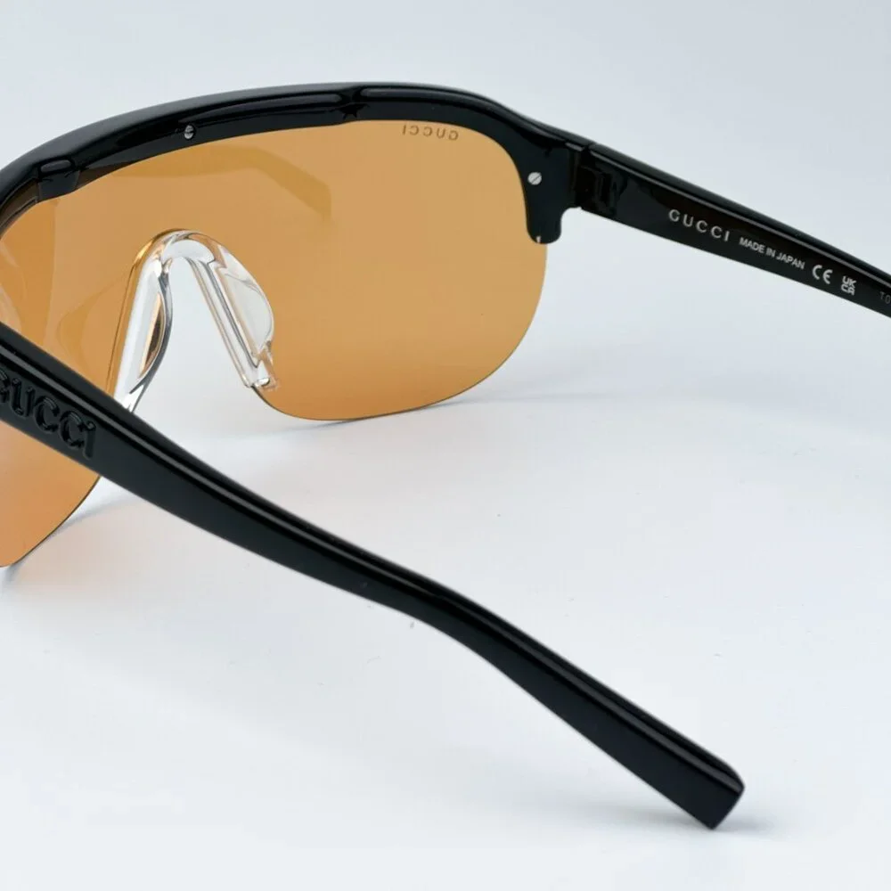 Gucci GG1645S 005 BRAND NEW Sunglasses Black Orange Unisex Mask